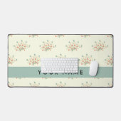 青と赤の花、青、あなたの名前 デスクマット (キーボード&マウス)