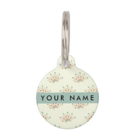 青と赤の花、青、あなたの名前 ペット　ネームタグ