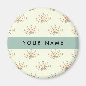 青と赤の花、青、あなたの名前 マグネット (正面)