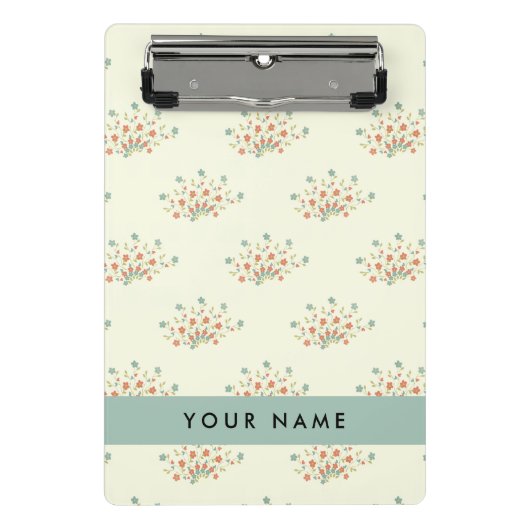 青と赤の花、青、あなたの名前 ミニクリップボード (正面)