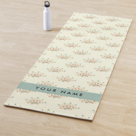 青と赤の花、青、あなたの名前 ヨガマット