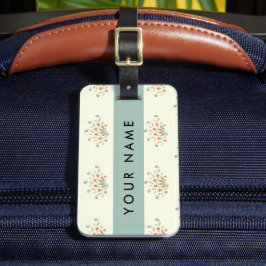 青と赤の花、青、あなたの名前 ラゲッジタグ