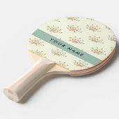 青と赤の花、青、あなたの名前 卓球ラケット (正面アングル)