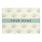 青と赤の花、青、あなたの名前 枕カバー (正面)