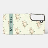 青と赤の花、青、あなたの名前 SAMSUNG GALAXYケース (裏面横)