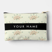 青と赤の花、黒、あなたの名前 アクセサリーポーチ (裏面)