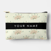 青と赤の花、黒、あなたの名前 アクセサリーポーチ (正面)