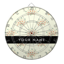 青と赤の花、黒、あなたの名前 ダーツボード