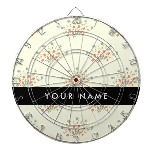 青と赤の花、黒、あなたの名前 ダーツボード (正面)