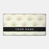 青と赤の花、黒、あなたの名前 デスクマット (正面)