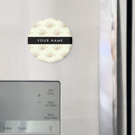 青と赤の花、黒、あなたの名前 マグネット