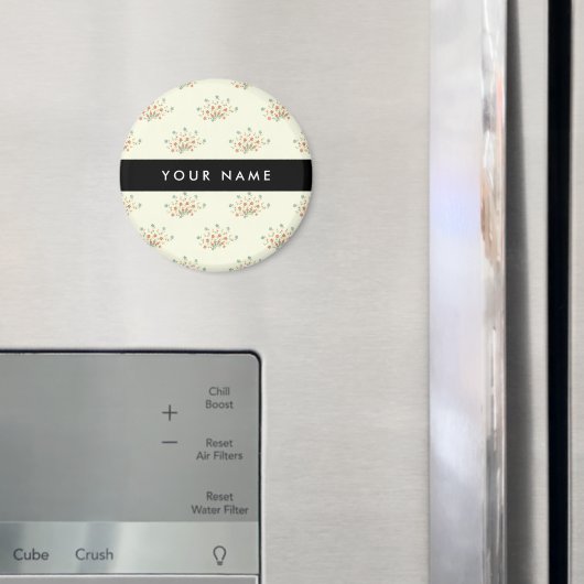 青と赤の花、黒、あなたの名前 マグネット (インサイチュ (冷蔵庫))