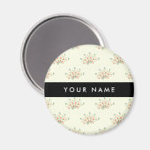 青と赤の花、黒、あなたの名前 マグネット (正面/裏面)