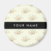 青と赤の花、黒、あなたの名前 マグネット (正面)