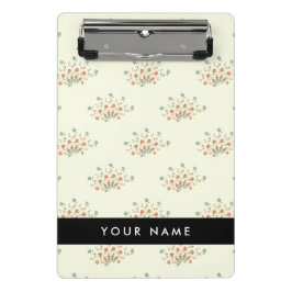 青と赤の花、黒、あなたの名前 ミニクリップボード