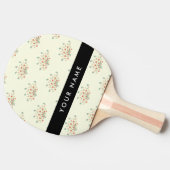 青と赤の花、黒、あなたの名前 卓球ラケット (横)