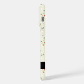 青と赤の花、黒、あなたの名前 iPhoneケース (左側面)