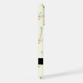 青と赤の花、黒、あなたの名前 iPhoneケース (右側面)