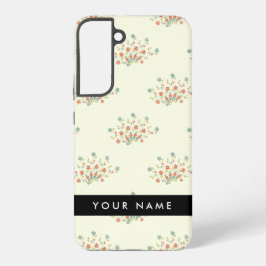 青と赤の花、黒、あなたの名前 SAMSUNG GALAXY S22+ケース