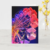 青と赤の観覧車 カード (黄色い花)