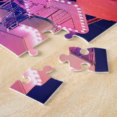 青と赤の観覧車 ジグソーパズル (側面)