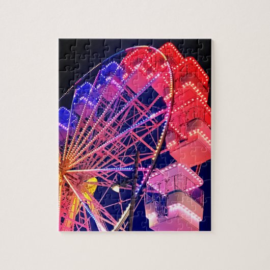 青と赤の観覧車 ジグソーパズル (縦)