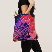 青と赤の観覧車 トートバッグ (クローズアップ)