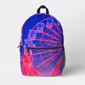 青と赤の観覧車 – 写真 プリントバックパック (正面)