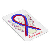 青と赤の認識度リボンエンジェルマグネット マグネット (右側)