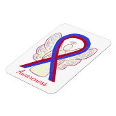 青と赤の認識度リボンエンジェルマグネット マグネット (左側)