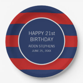 青と赤の誕生日パーティー ペーパープレート