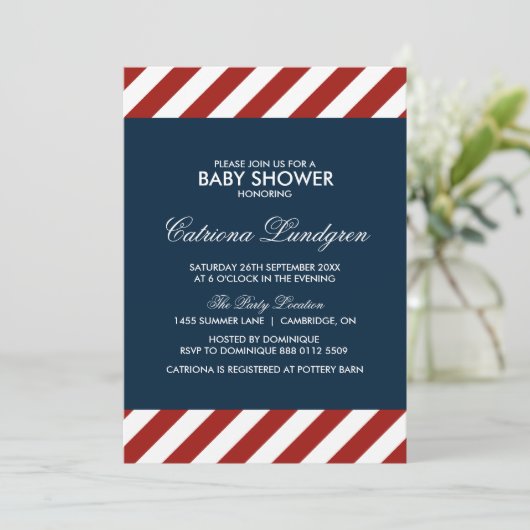 青と赤の赤航海のちゃんシャワー招待状 招待状 (スタンド正面)