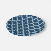 青と赤の青のトレリス、ラティス、クローバー ペーパープレート (アングル)