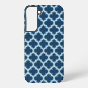青と赤の青のトレリス、ラティス、クローバー SAMSUNG GALAXY S22+ケース