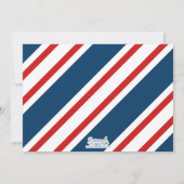 青と赤の飛行機の写真の誕生日パーティー 招待状 (裏面)