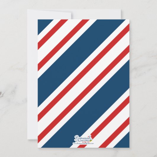 青と赤の飛行機の誕生日パーティー 招待状 (裏面)