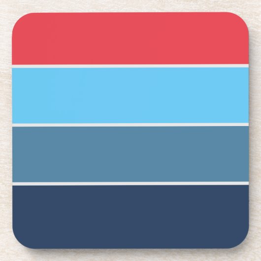 青と赤ストライプの コースター (正面)