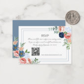 青と赤面のバラ ノートカード (正面/裏面インサイチュ)