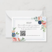 青と赤面のバラ ノートカード (正面)