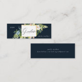 青と赤面のフローラの卒業式の名刺 スキニー名刺 (正面/裏面)