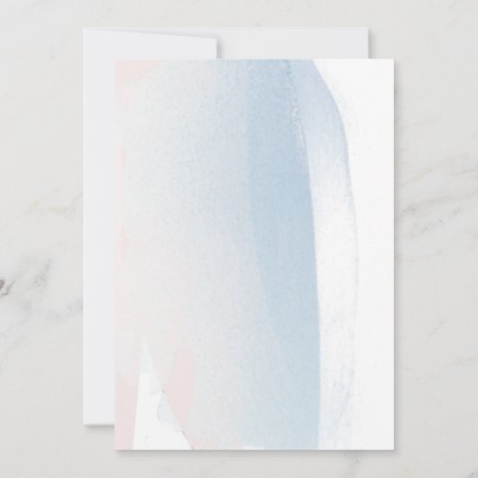 青と赤面のブラシストミニマルロ結婚ーク セーブザデート (裏面)