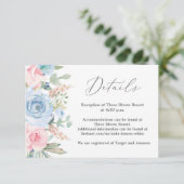 青と赤面の詳細結婚のカード 出欠カード (スタンド正面)