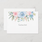 青と赤面カスタムカード 出欠カード (正面/裏面)