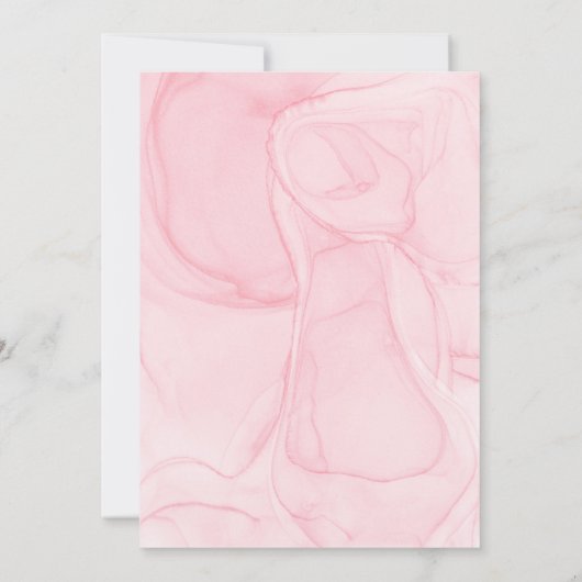 青と赤面ピンクのフローラガールボーイバプテスマ 招待状 (裏面)