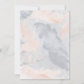 青と赤面水色フローラ金ゴールド幾何学模様 招待状 (裏面)