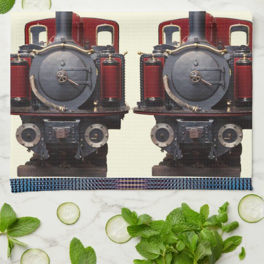 青と赤 キッチンタオル (折り畳み)