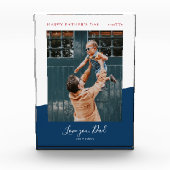 青と赤 | 父モダンの日の写真ギフト フォトブロック (正面)