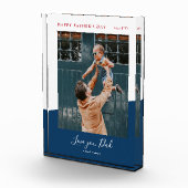 青と赤 | 父モダンの日の写真ギフト フォトブロック (右)