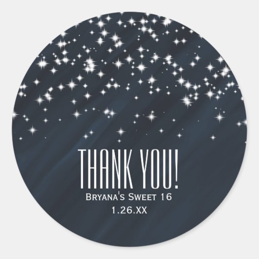 青と輝く星グラマーエレガントの好意 ラウンドシール (正面)