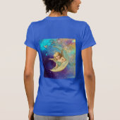 青と金と黄色のスパークルモノグラムの月の天使 Tシャツ (裏面)